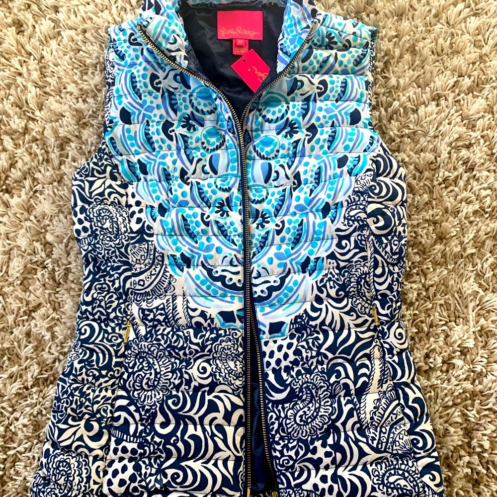 Lilly Pulitzer Noella Puffer Vest- XS- Brand New With Tags